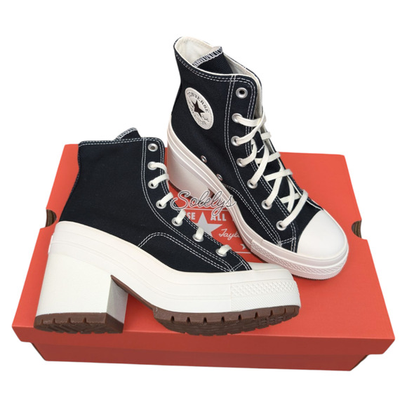 Converse Chuck 70 De Luxe Heel Platform Black Egret Sneaker Boot Womens 11 NEW - Picture 1 of 9